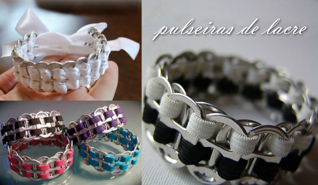 Pulseiras com lacres de latinha
