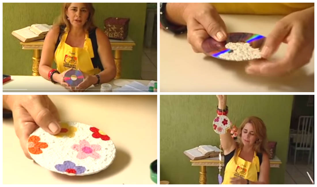 reciclagem artesanal de CDs