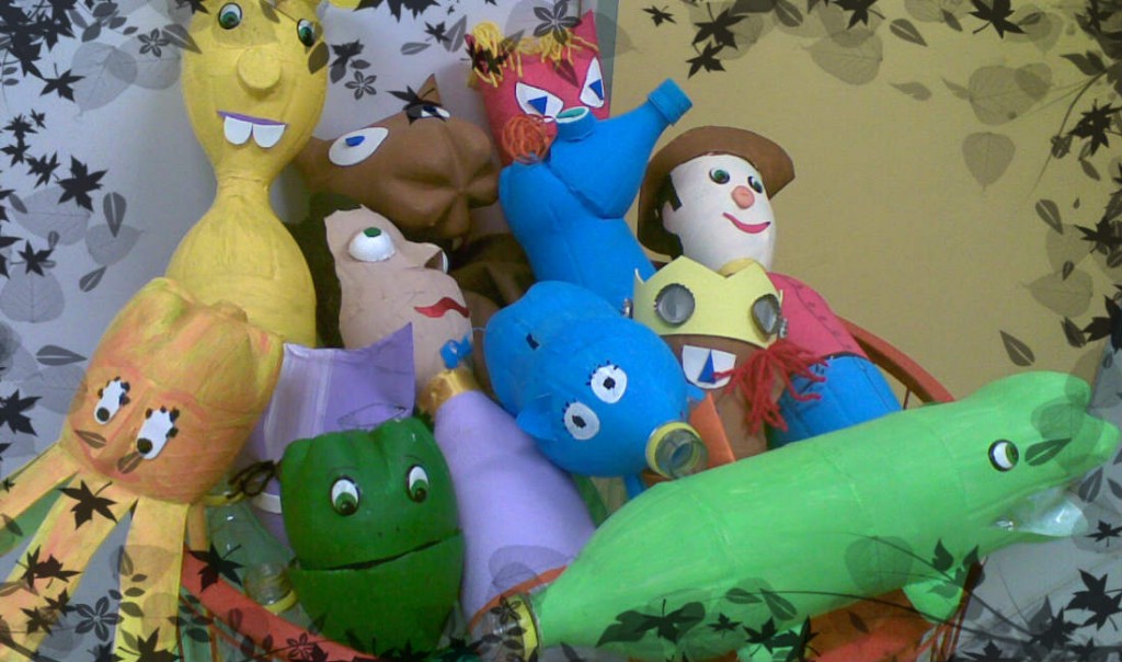 passaro reciclado com garrafa PET